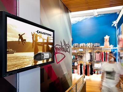 Touch info kiosk for sports retail store
